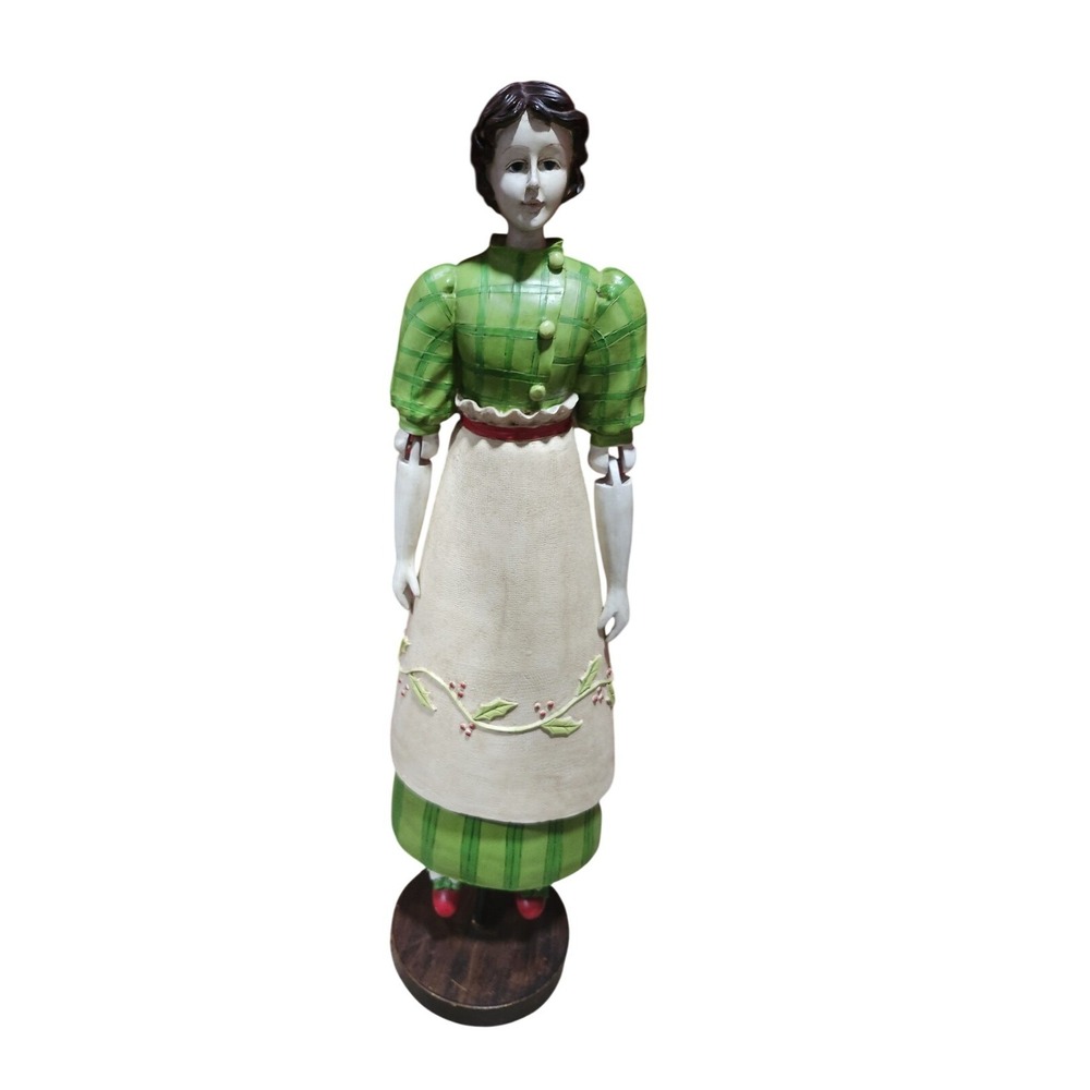 Vintage Early American Farm Girl Figurine Moving Arms 21" 1950s - 1960s Decor